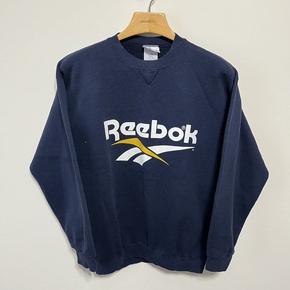 Reebok Other - Vtg Reebok Crewneck Sweatshirt Blue Mens Large Logo Spellout 90s Made in USA